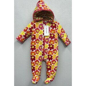 Marimekko Baby Jumpsuit 9M /9 Month 74 Winter Fleece One Piece Floral Full Zip